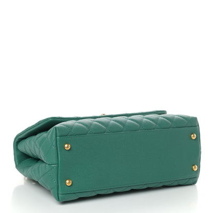 Chanel Caviar Quilted Small Coco Handle Flap Green 5 of 11