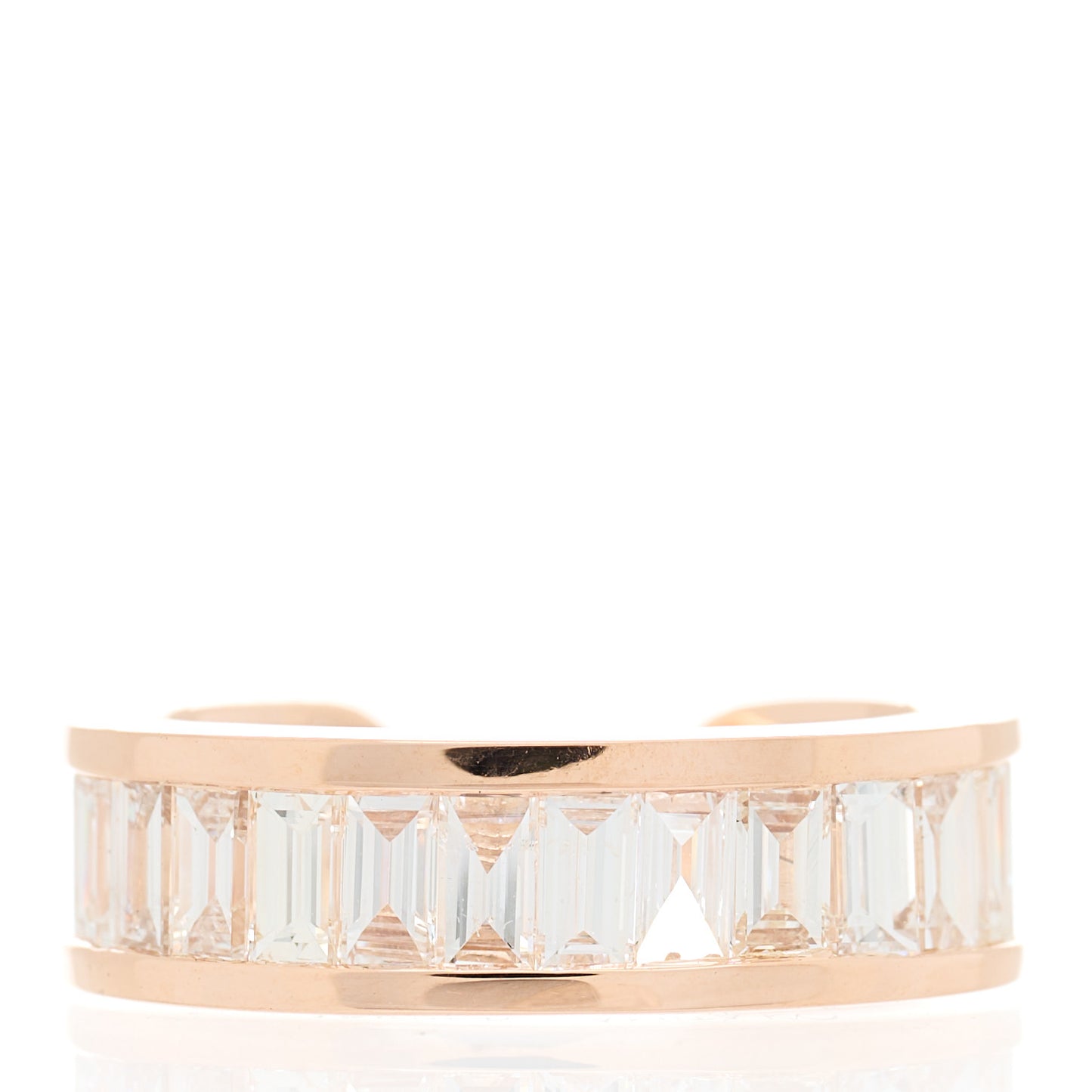18K Rose Gold Diamond Baguette Ear Cuff Earring