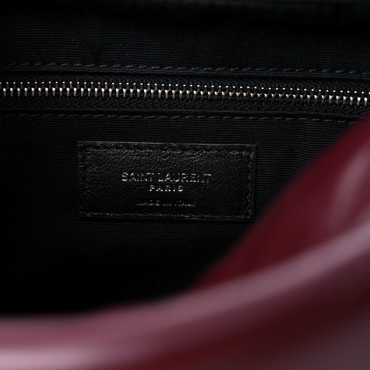 Saint Laurent Calfskin Y Quilted Monogram Small Loulou Bowling Bag Rouge Legion 6 of 9