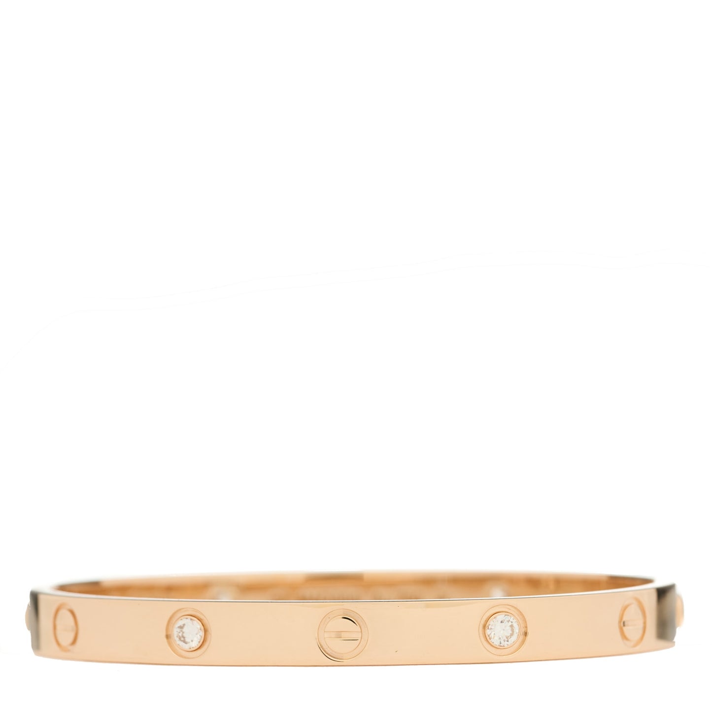 18K Pink Gold 4 Diamond LOVE Bracelet 17