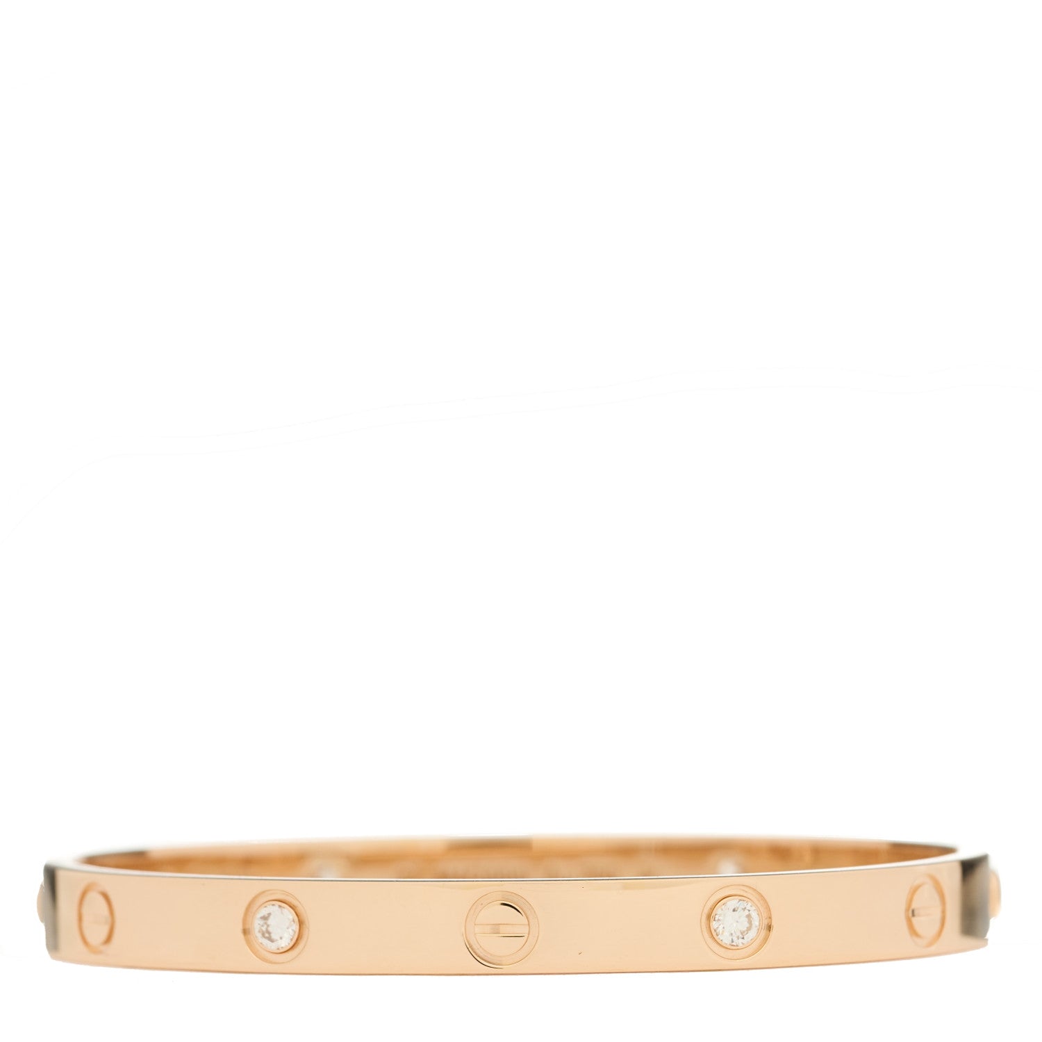 Cartier 18K Pink Gold 4 Diamond LOVE Bracelet 17 2 of 8