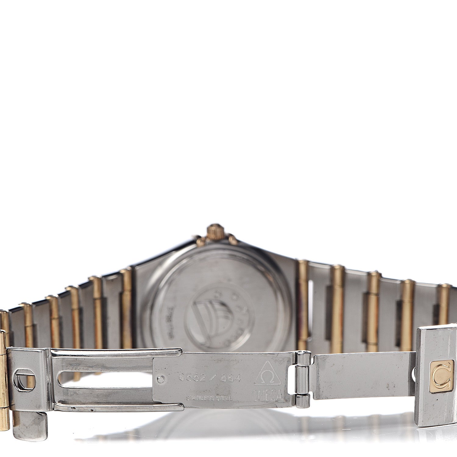 Omega Stainless Steel 18K Yellow Gold Diamond Bezel Mother of Pearl 25mm Constellation Quartz Watch 1277.75.00 5 of 6