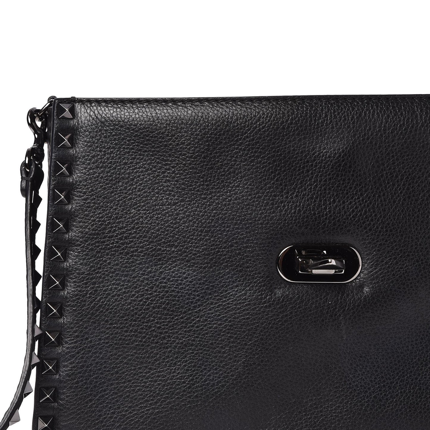 Alce Printed Calfskin Rockstud Top Handle Flap Shoulder Bag Black