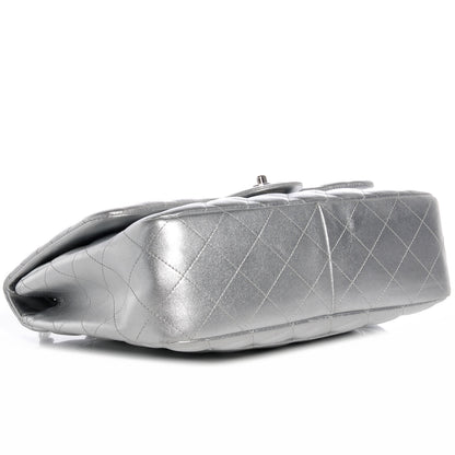 Chanel Metallic Lambskin Quilted Jumbo Single Flap Silver 4 of 7