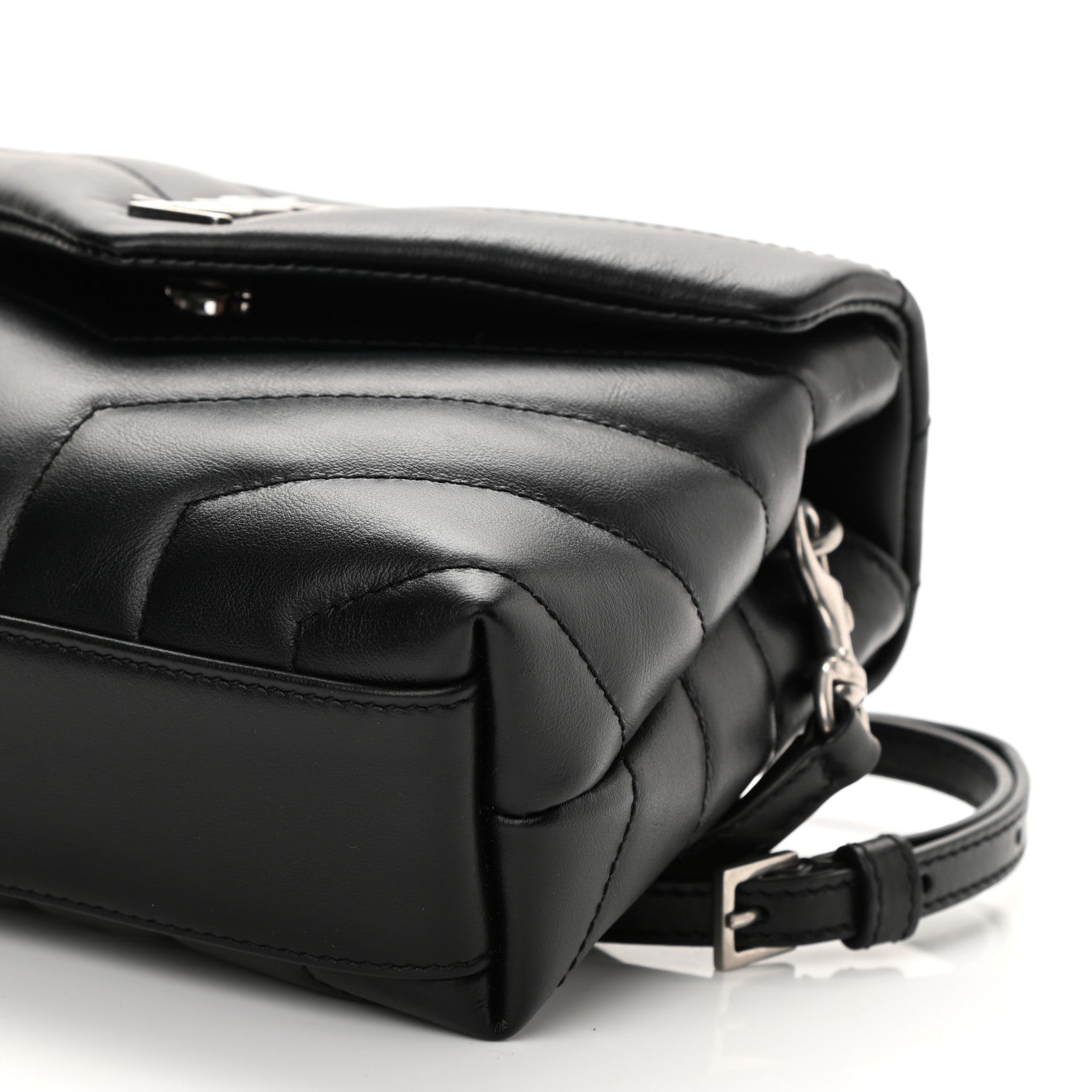 Saint Laurent Calfskin Y Quilted Monogram Toy Loulou Crossbody Bag Black 9 of 9