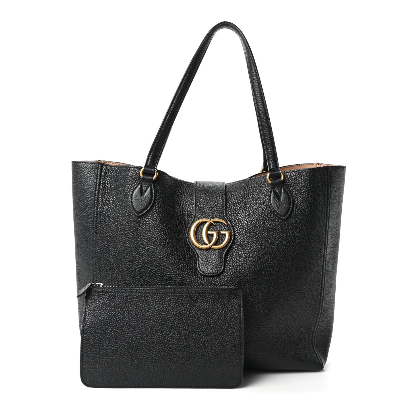 Grained Calfskin Small Dahlia Tote Black