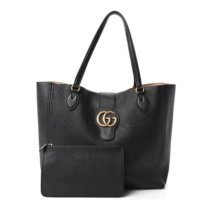 Gucci Grained Calfskin Small Dahlia Tote Black 3 of 11