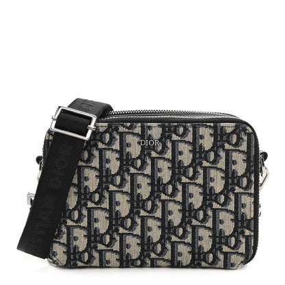 Christian Dior Oblique Pouch Navy Blue 1 of 11