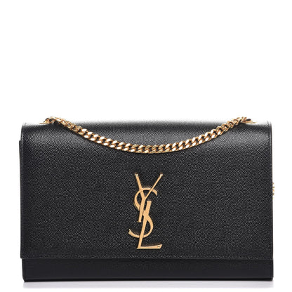 Saint Laurent Grain De Poudre Medium Classic Monogram Kate Satchel Black 1 of 8
