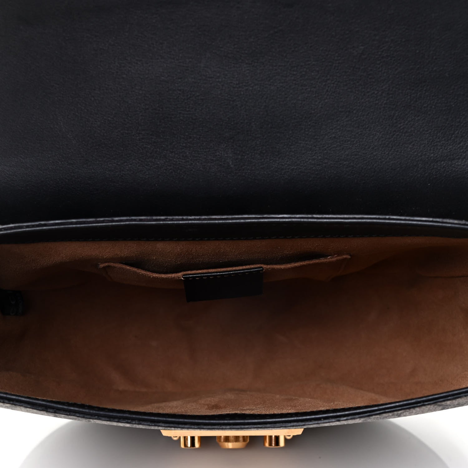 Gucci GG Supreme Monogram Web Medium Padlock Messenger Shoulder Bag Black 4 of 4