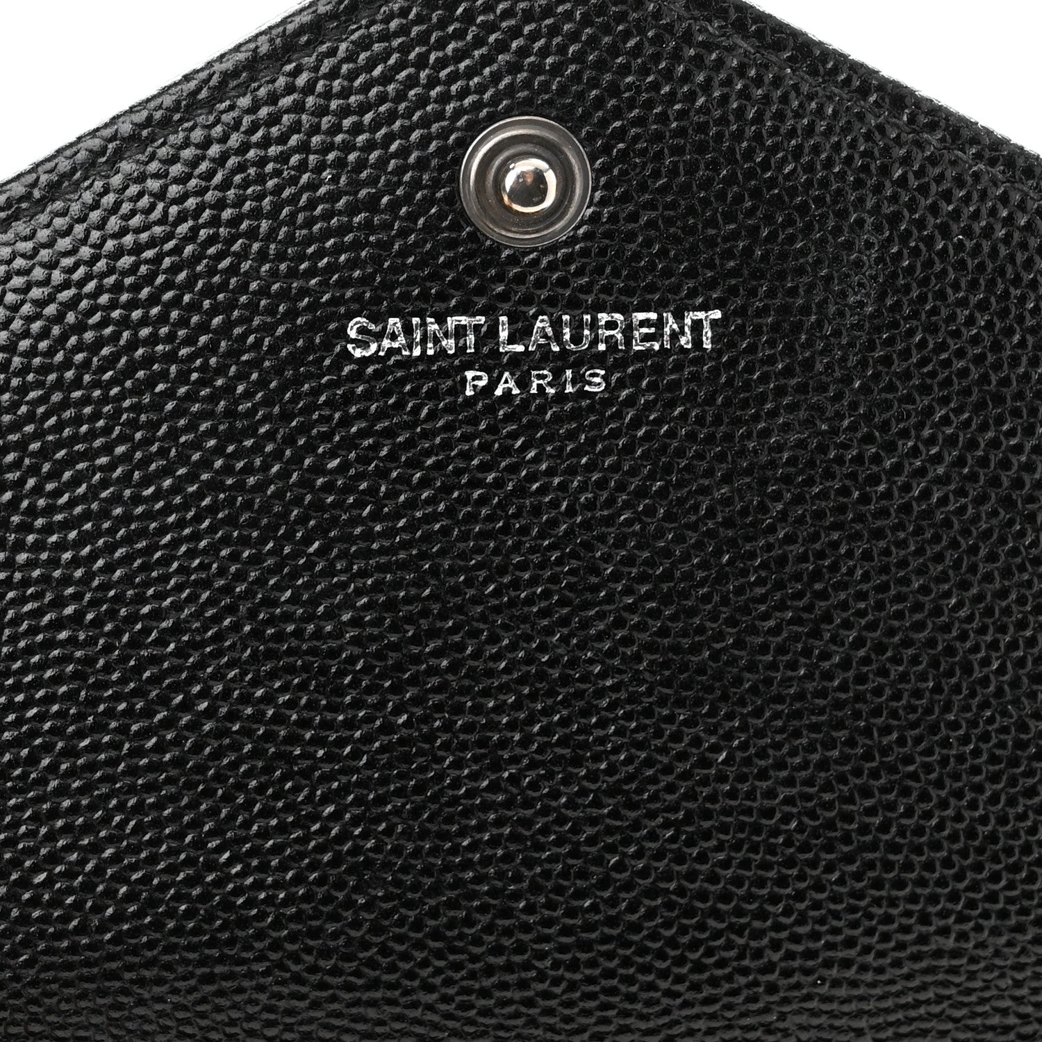 Saint Laurent Grain De Poudre Matelasse Chevron Monogram Monochrome Chain Wallet Black 6 of 12