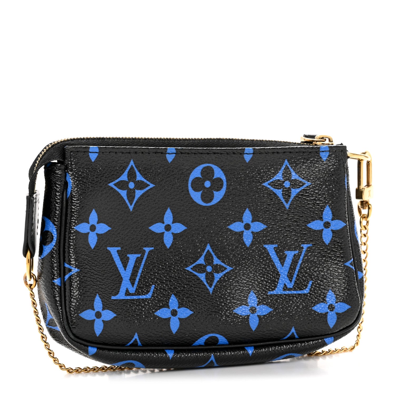 Louis Vuitton Colored Monogram Mini Pochette Accessories Blue Black 3 of 9