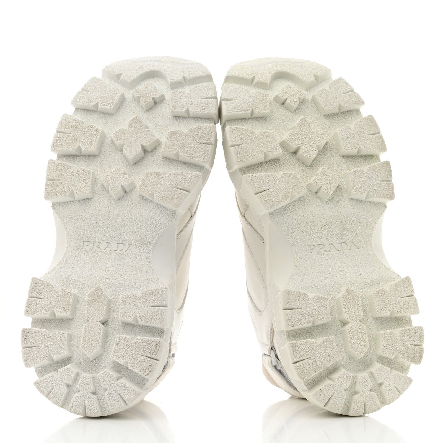 Prada Nylon Nevada Calfskin Mens Pegassus Sneakers 5 White 5 of 9