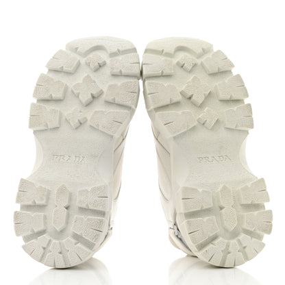 Prada Nylon Nevada Calfskin Mens Pegassus Sneakers 5 White 5 of 9