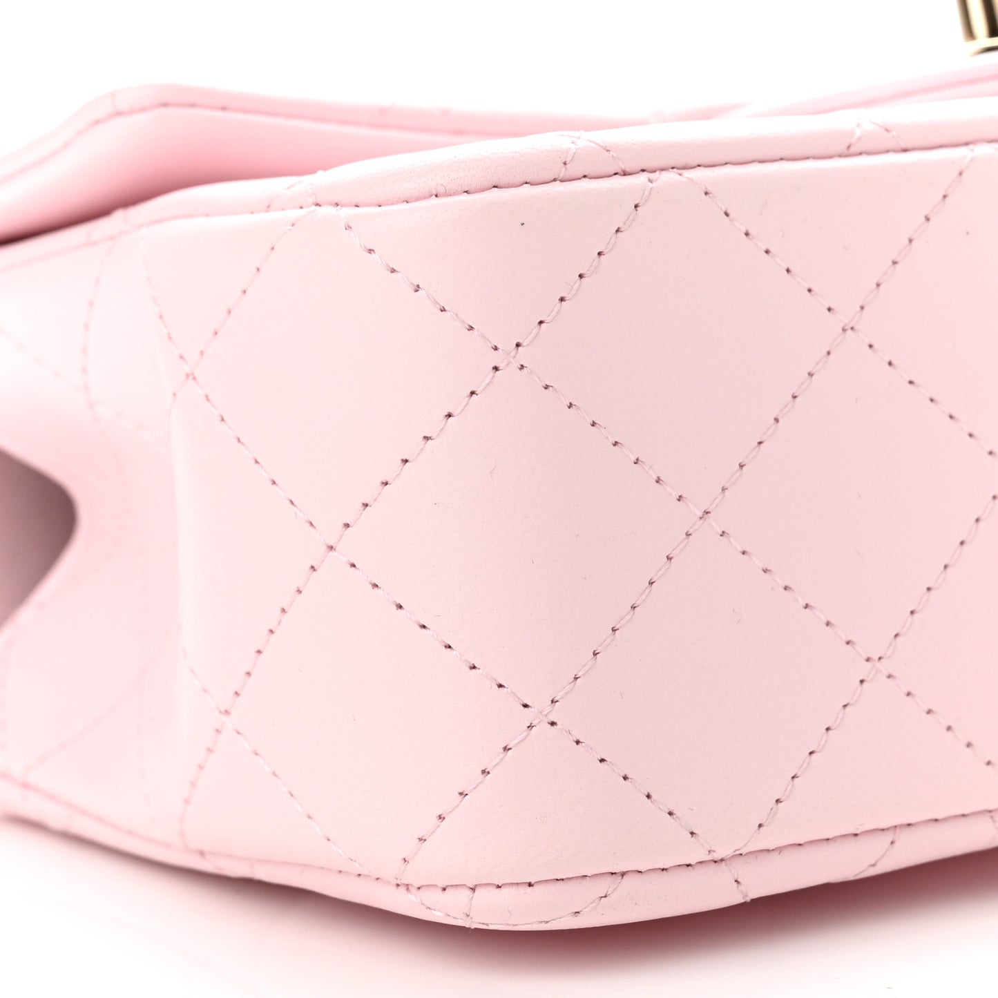 Lambskin Quilted Mini Top Handle Rectangular Flap Light Pink