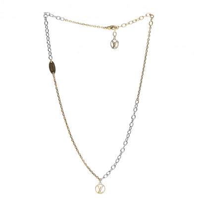 Louis Vuitton Logomania Necklace Silver Gold 3 of 5