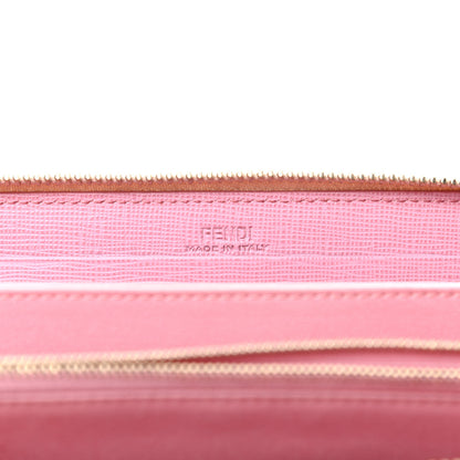 Fendi Vitello Elite QuTweet Studded Zip Around Wallet Pink 6 of 10