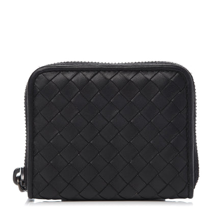 Bottega Veneta Nappa Intrecciato Zip Around Coin Purse Black 1 of 8