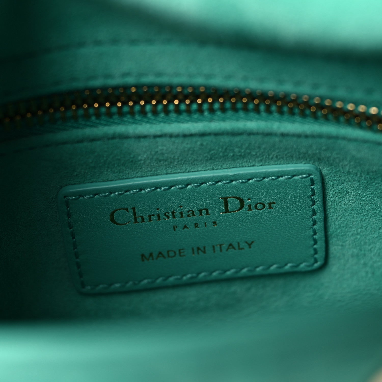 Christian Dior Lambskin Cannage Mini Lady Dior Cobalt Green 6 of 10