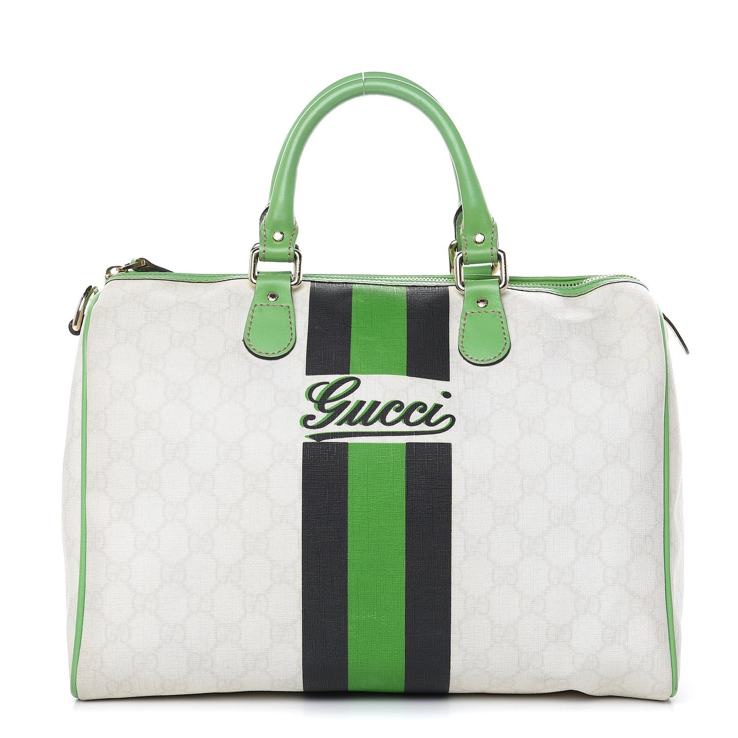 GG Plus Monogram Web Stripe Medium Joy Boston Green