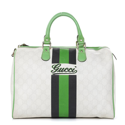 Gucci GG Plus Monogram Web Stripe Medium Joy Boston Green 1 of 18
