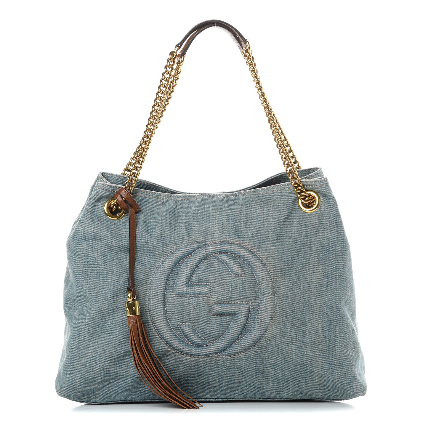 Denim Medium Soho Chain Shoulder Bag Blue
