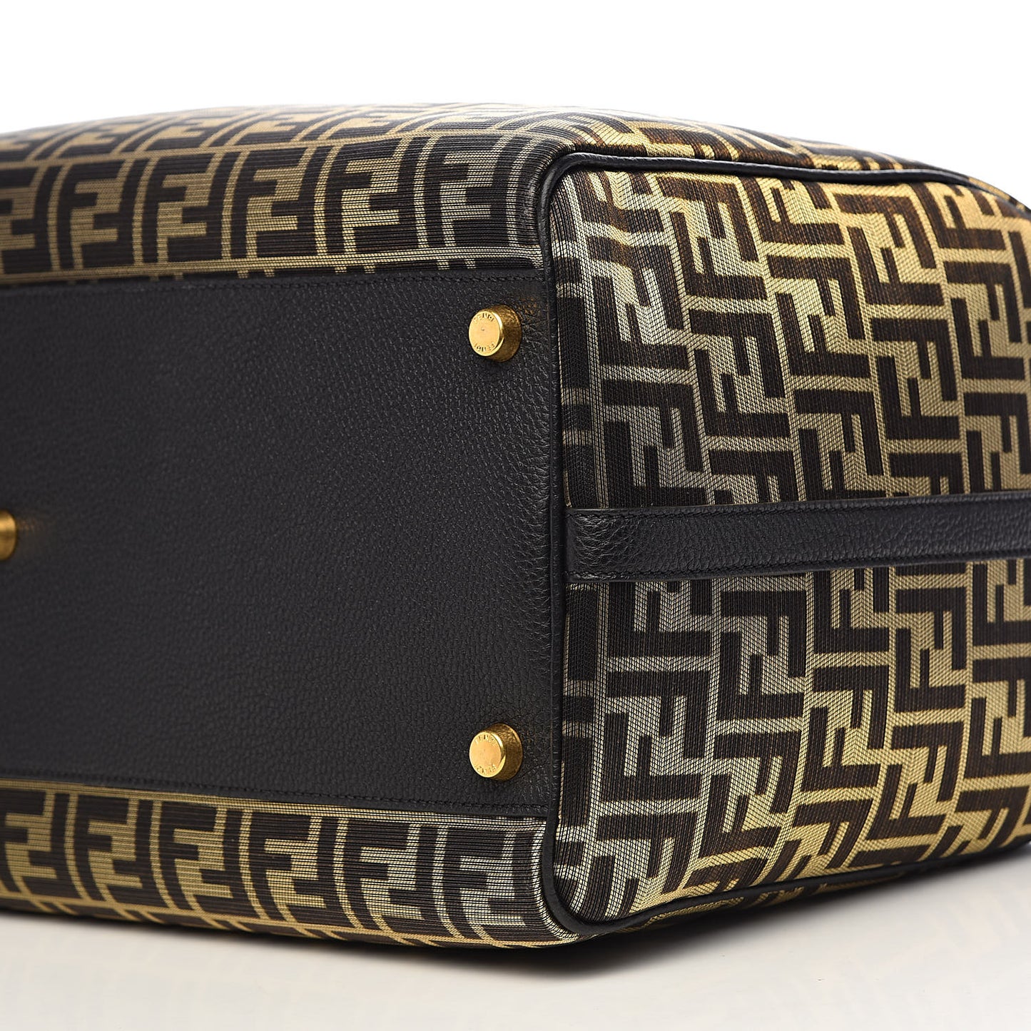 Fabric Jacquard Cuoio Roma FF Metallic Thread Karligraphy Weekender Gold Black