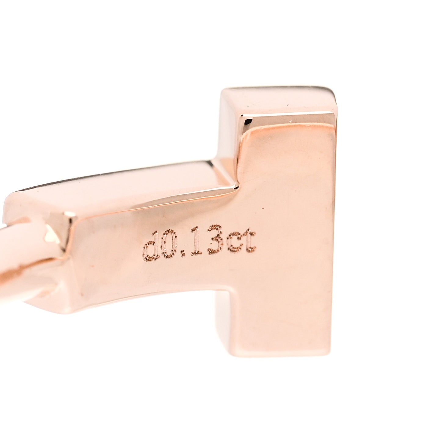 18K Rose Gold Diamond T Wire Ring 52 6