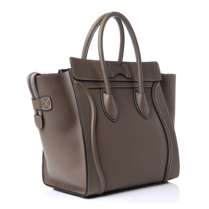 Celine Drummed Calfskin Mini Luggage Souris 3 of 12