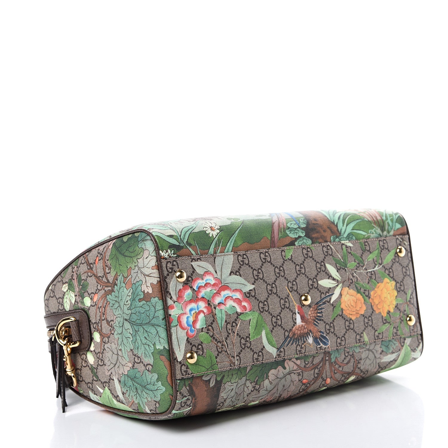 Gucci GG Supreme Monogram Tian Medium Boston Beige Multicolor New Acero 3 of 9