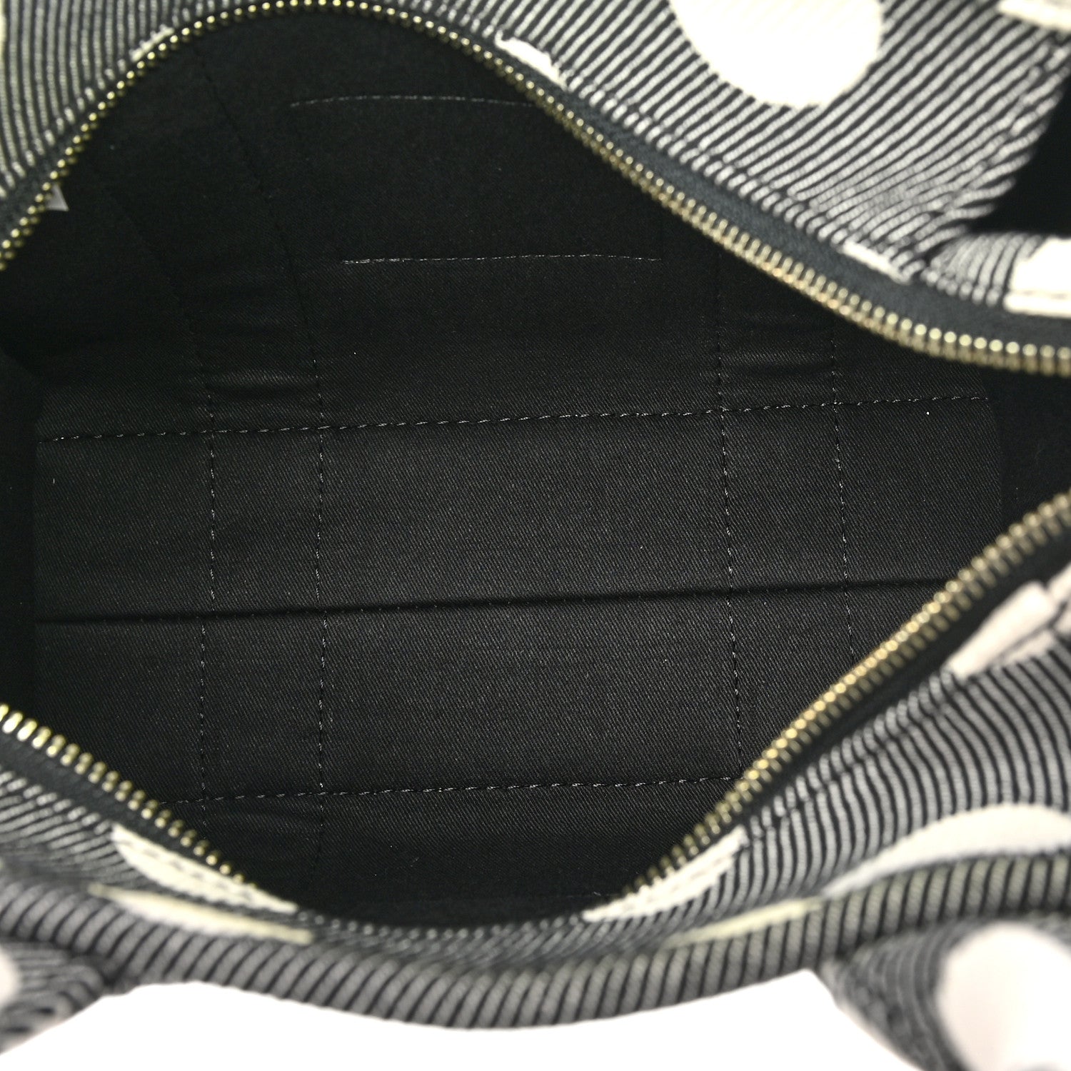 Marc Jacobs Cotton Canvas Polka Dot Small The Jacquard Tote Bag Black Ivory 5 of 8