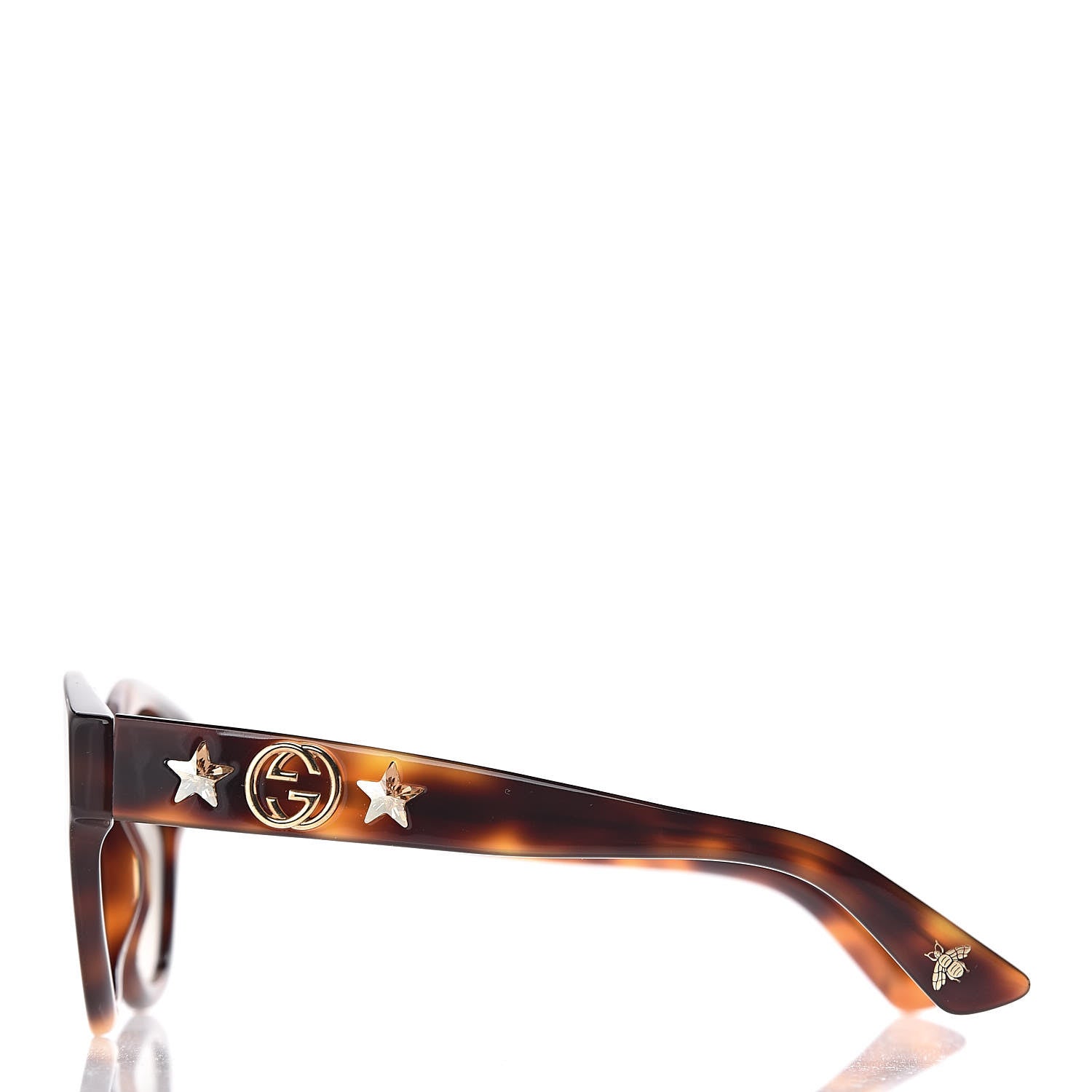 Gucci Round Frame GG Star Sunglasses GG0207S Tortoiseshell 3 of 9