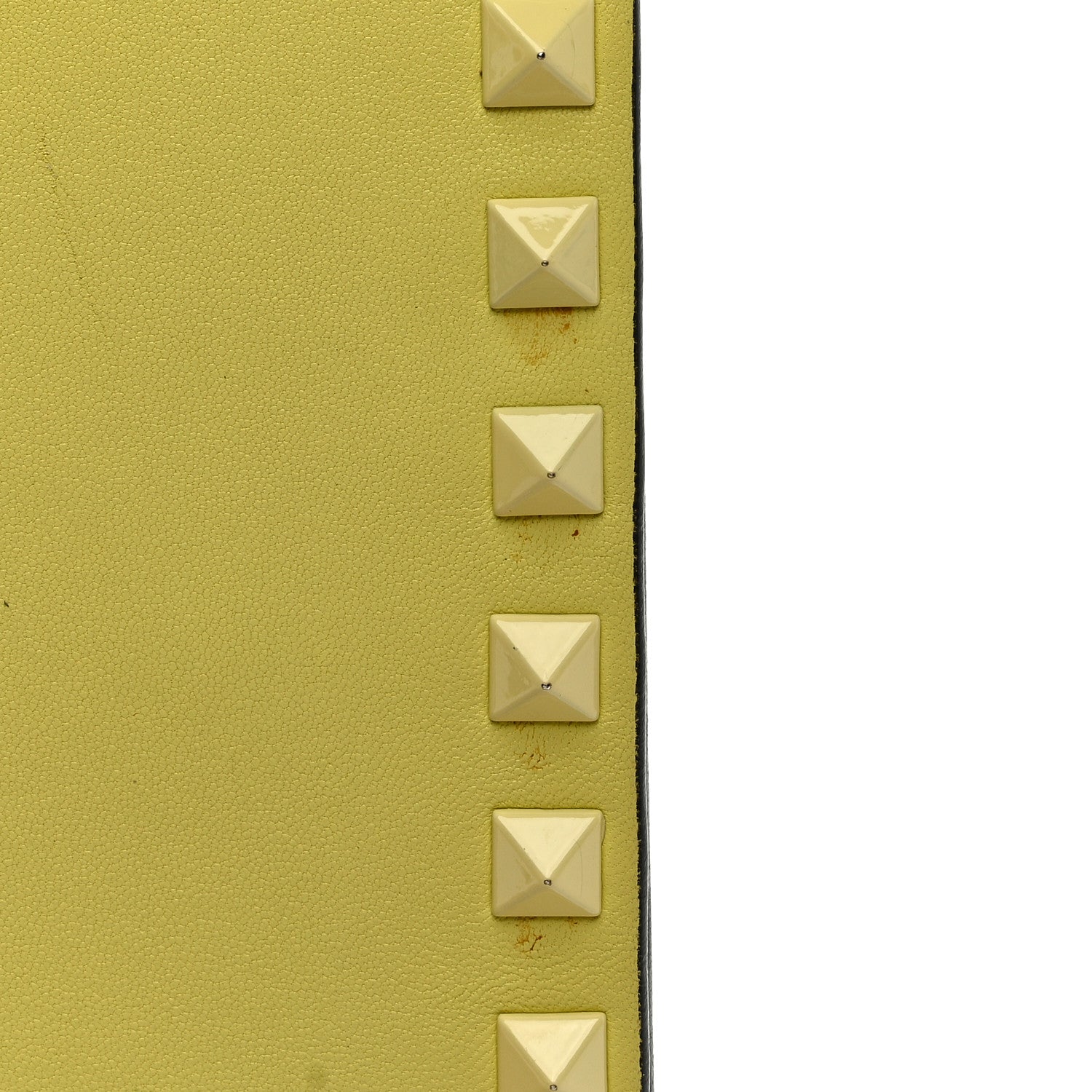 Valentino Garavani Nappa Monochrome Rockstud Wristlet Clutch Soft Yellow 9 of 10