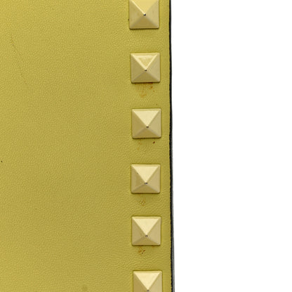 Valentino Garavani Nappa Monochrome Rockstud Wristlet Clutch Soft Yellow 9 of 10