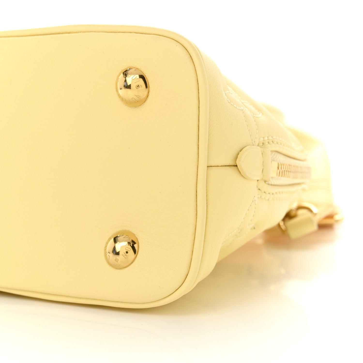 Louis Vuitton Calfskin Bubblegram Alma BB Banana 9 of 9