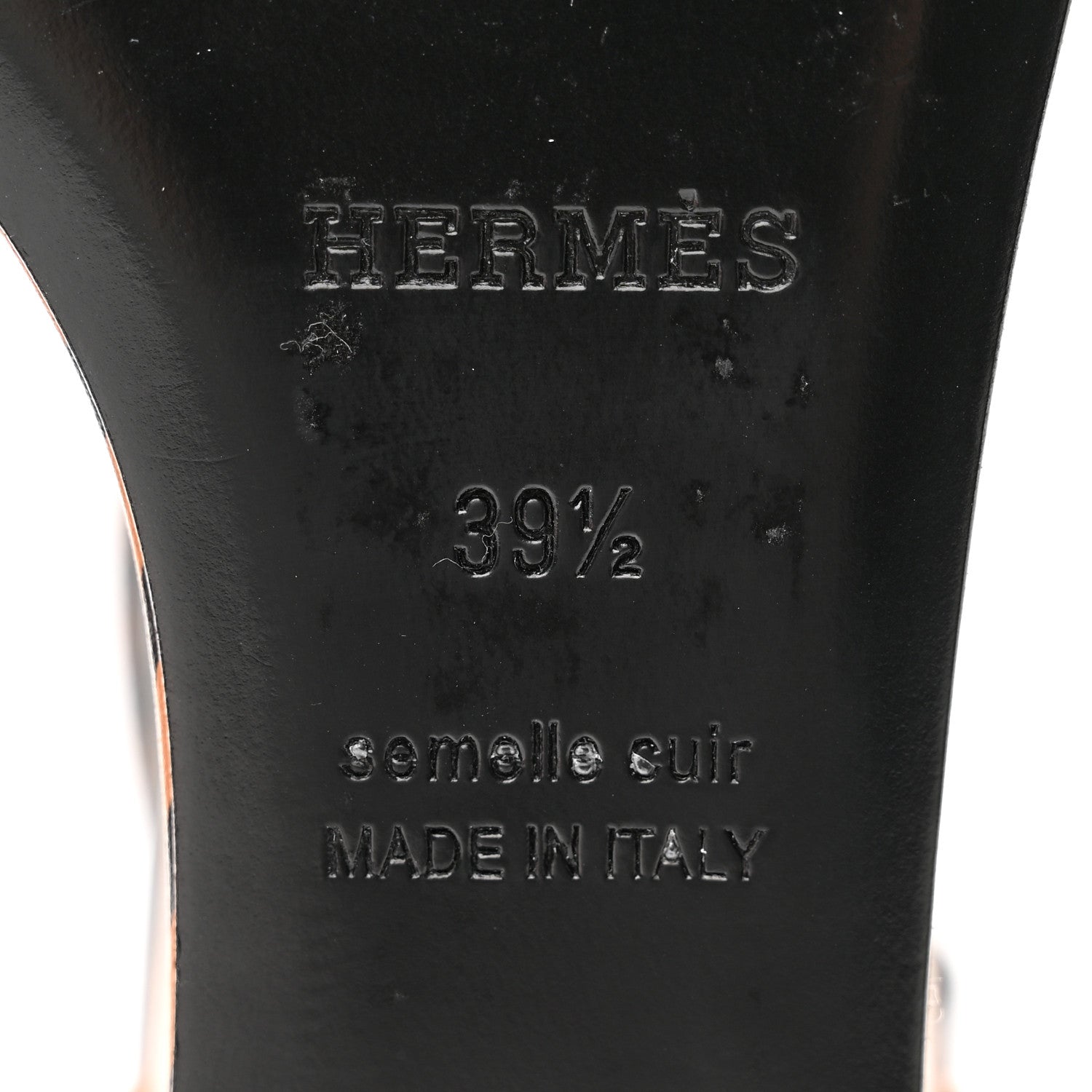 Hermes Calfskin Printed Acapulco Wedge Sandals 39.5 Black Naturel 8 of 12