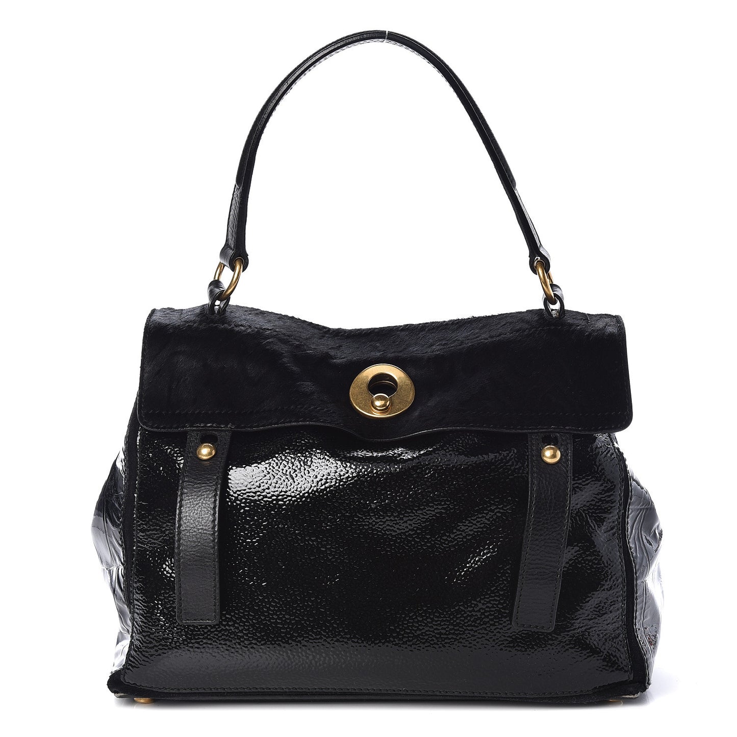 Pony Hair Patent Medium Muse Two Black