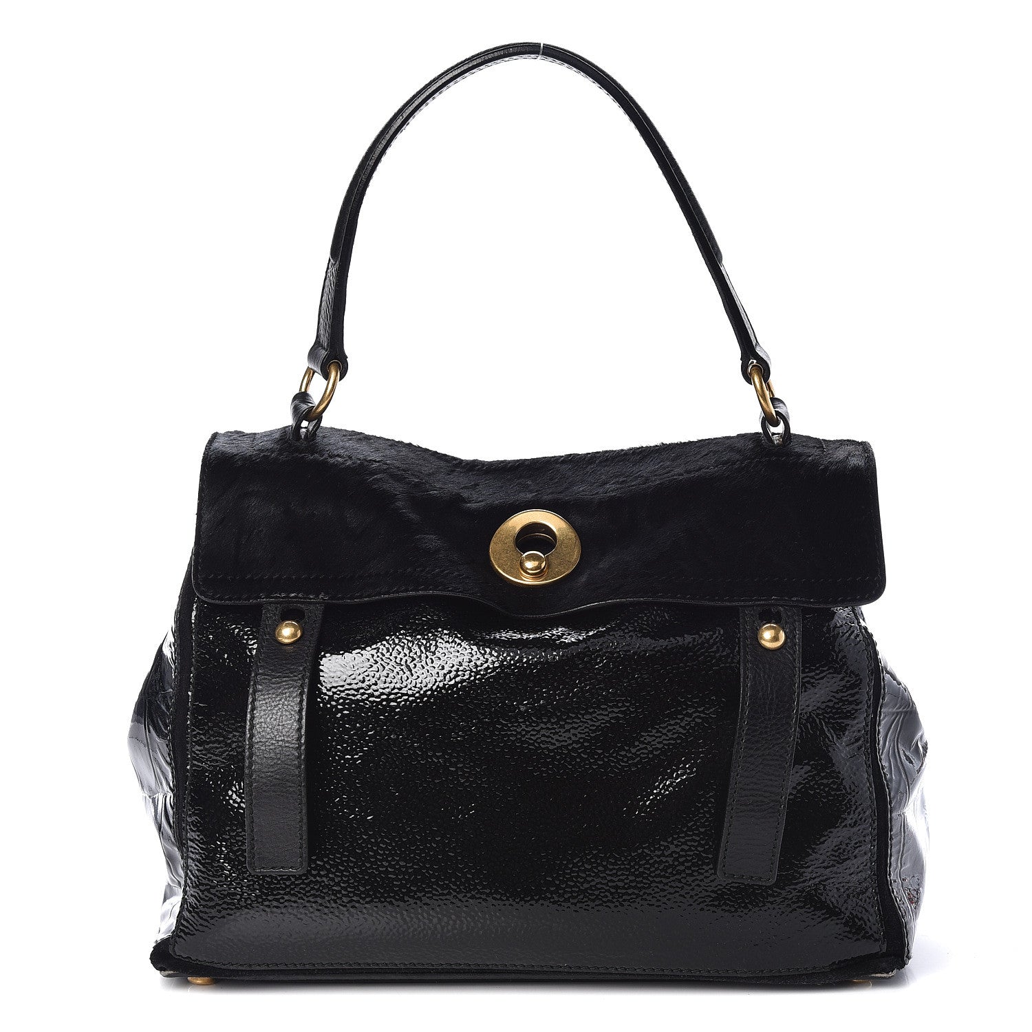 Saint Laurent Pony Hair Patent Medium Muse Two Black 1 of 15