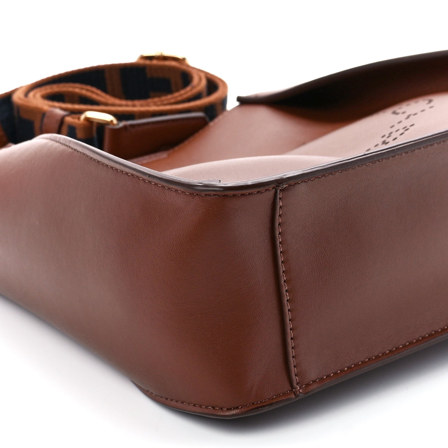 Eco Alter Nappa Perforated Logo Mini Crossbody Cinnamon
