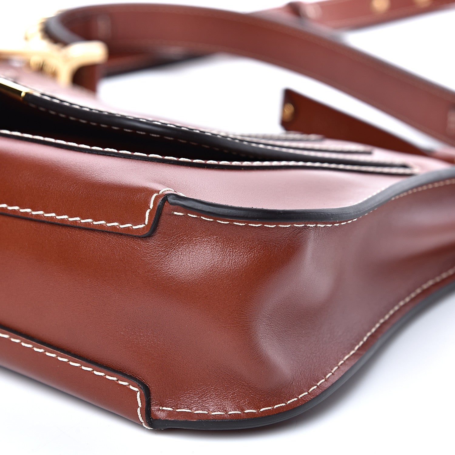 Chloe Calfskin Medium Marcie Saddle Shoulder Bag Sepia 7 of 9