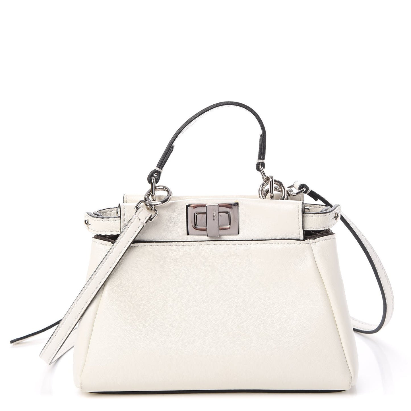 Shiny Nappa Micro Peekaboo Iconic Satchel White