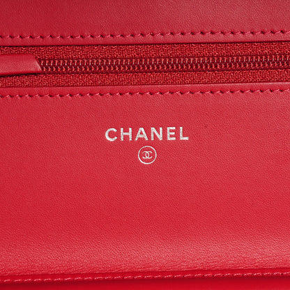 Chanel Caviar Quilted Boy Wallet On Chain WOC Red 7 of 8