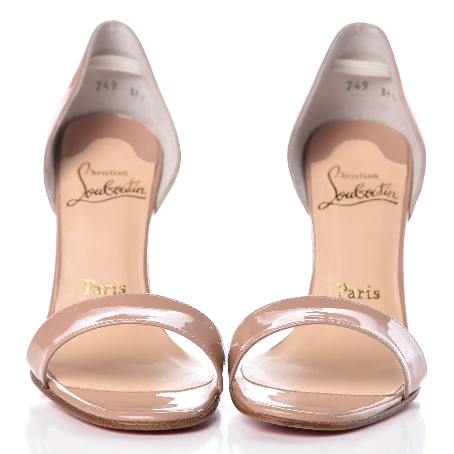 Patent Pass Mule Wedges 37.5 Nude