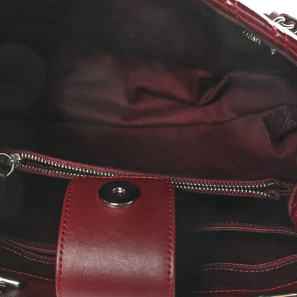 Chanel Patent Chevron Shopper Tote Burgundy 5 of 10