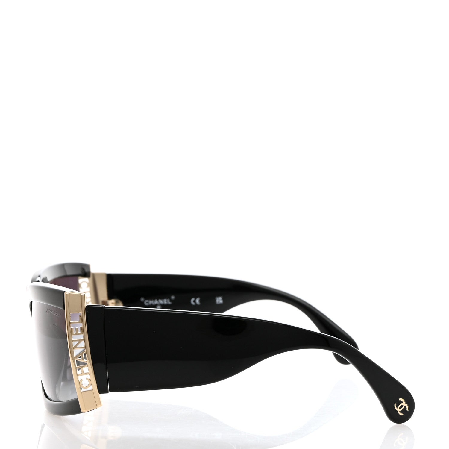 Chanel Acetate Rectangle Sunglasses 71546 Black 3 of 9