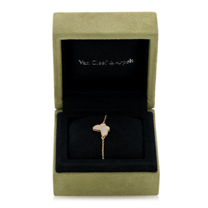 Van Cleef & Arpels 18K Yellow Gold Mother of Pearl Sweet Alhambra Butterfly Bracelet 4 of 4