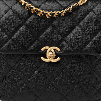 Chanel Shiny Caviar Quilted Chain Melody Backpack Black 8 of 11