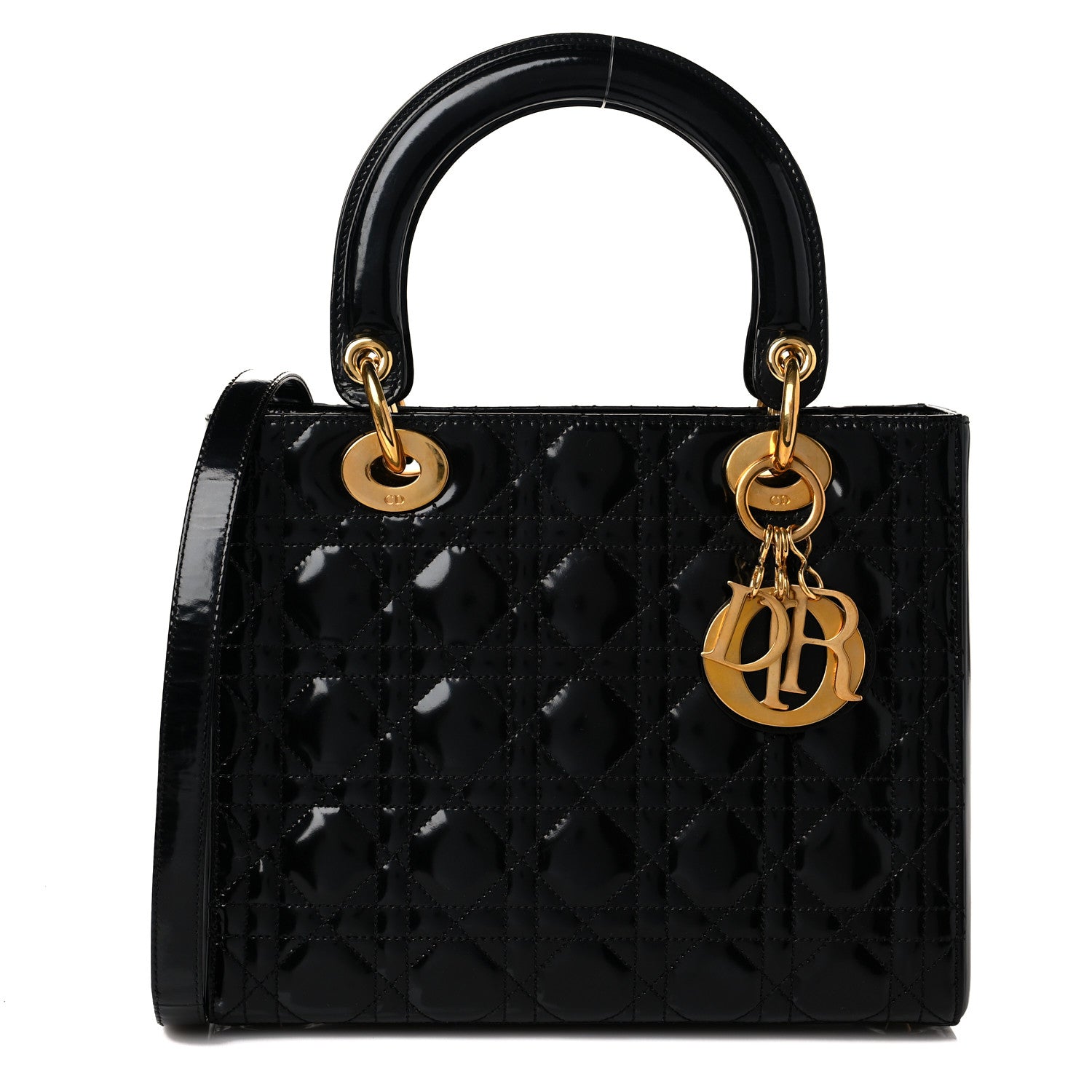 Christian Dior Patent Cannage Medium Lady Dior Black 1 of 9