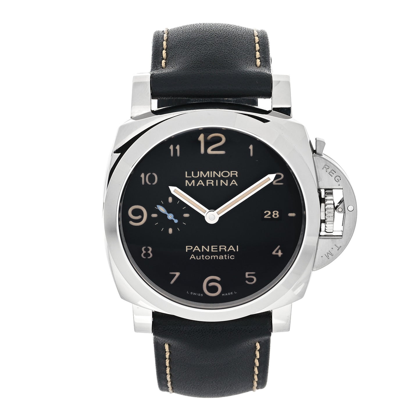 Stainless Steel Calfskin 44mm Luminor Marina 1950 Automatic Watch Black PAM01359