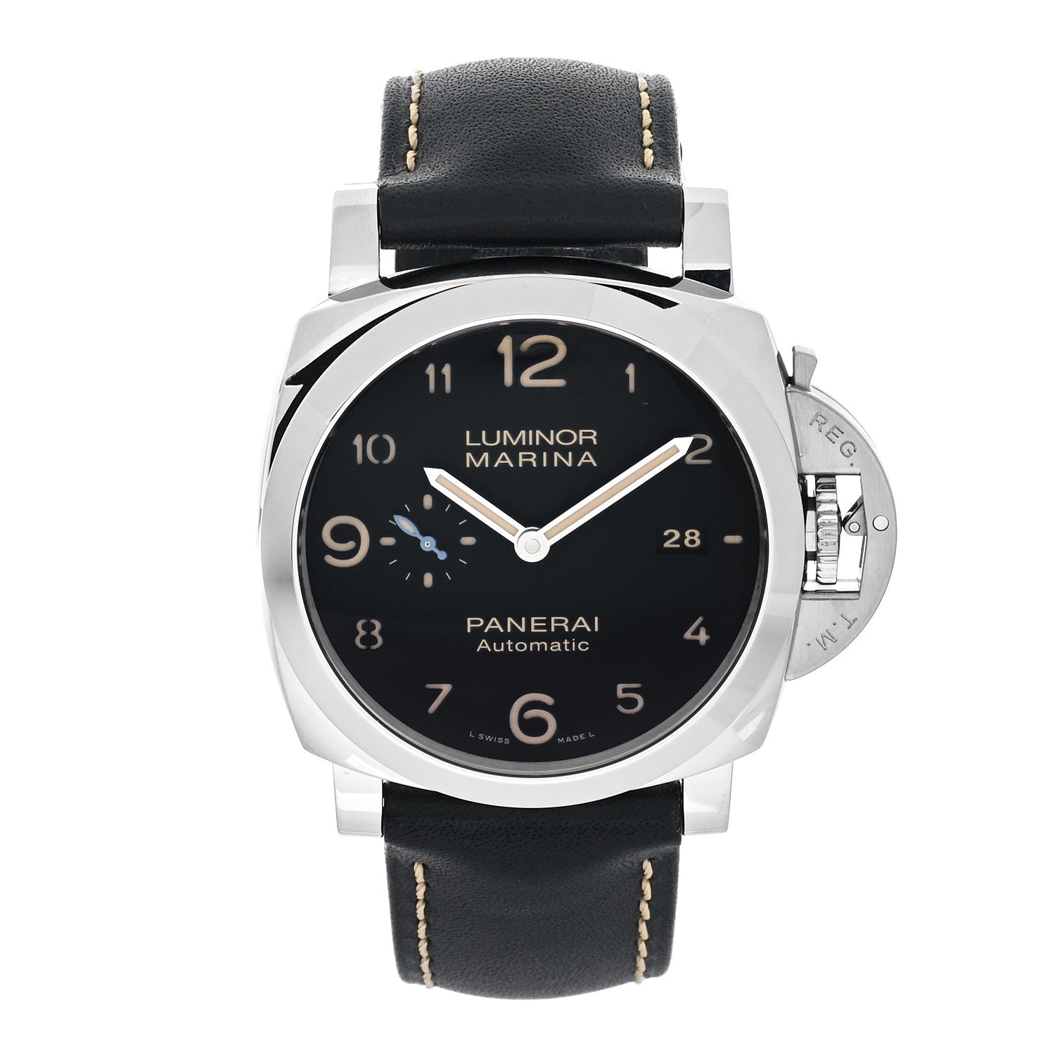 Panerai Stainless Steel Calfskin 44mm Luminor Marina 1950 Automatic Watch Black PAM01359 1 of 5